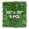 4 Pieces 20"x20" Artificial Boxwood Hedge Panels Faux Greenery Wall Decor for Indoor or Outdoor Use
